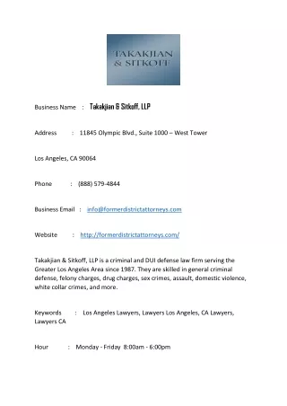 business name takakjian sitkoff llp