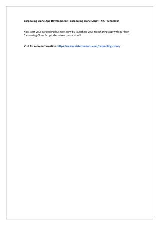 carpooling clone app development carpooling clone