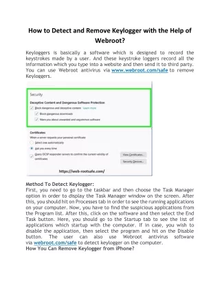 how to detect and remove keylogger with the help