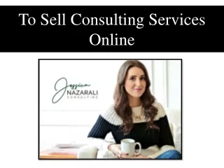 To Sell Consulting Services Online