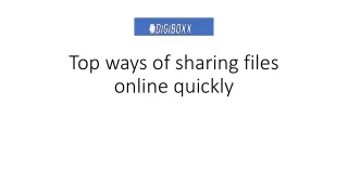 Top ways of sharing files online quickly