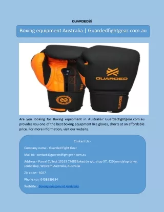 Boxing equipment Australia | Guardedfightgear.com.au