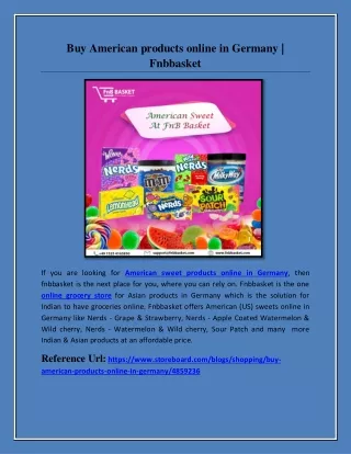 Buy American products online in Germany | Fnbbasket