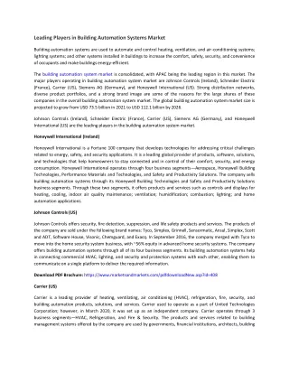 leading players in building automation systems