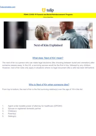 What does ‘Next of Kin’ mean? | Tulip Cremation Inc.