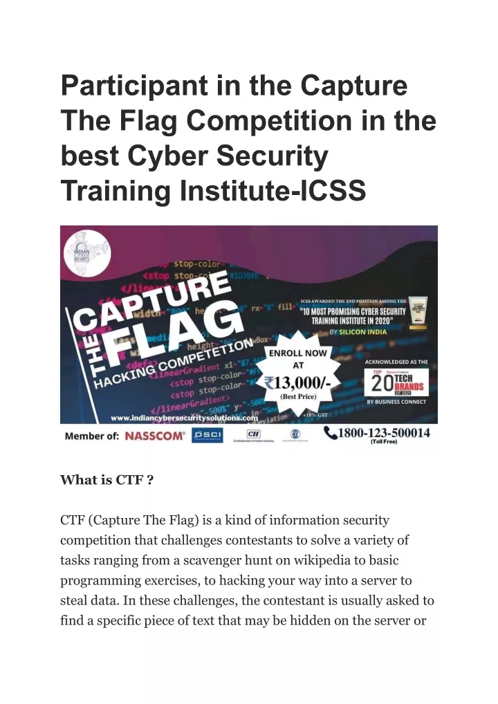 participant in the capture the flag competition