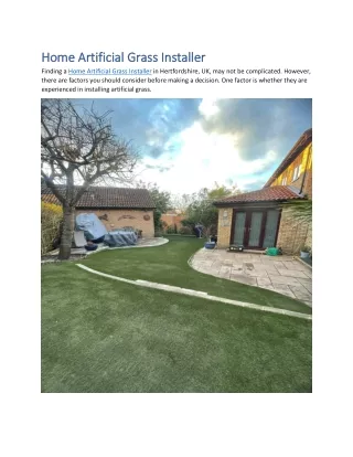 Home Artificial Grass Installer