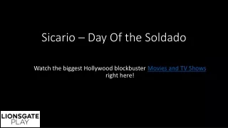 Sicario: Day of the Soldado | Lionsgate Play