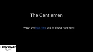 The Gentlemen | Lionsgate Play