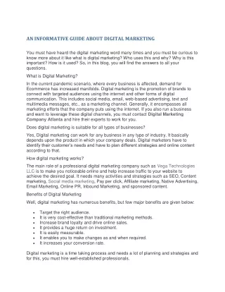 an informative guide about digital marketing