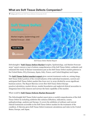 what are soft tissue defects companies