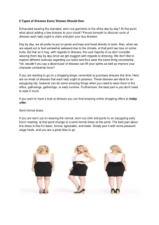 6 types of dresses every woman should
