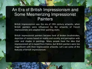 An Era of British Impressionism and Some Mesmerizing Impressionist Painters