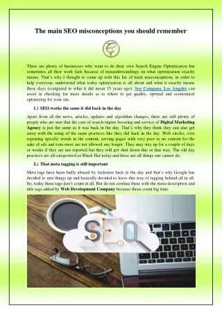 the main seo misconceptions you should remember