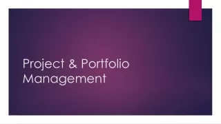 Project & Portfolio Management