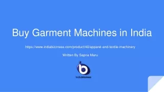 Buy Garment Machines Online at Best Price - Apparel and Textile Machinery Suppliers in India