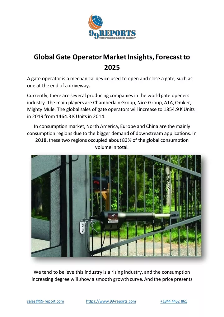 global gate operator market insights forecast