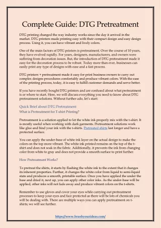 complete guide dtg pretreatment