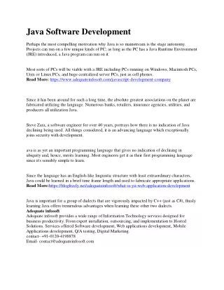 java software development