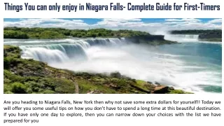 Things You can only enjoy in Niagara Falls- Complete Guide for First-Timers