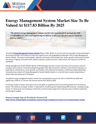 Energy Management System Market Size To Be Valued At $117.83 Billion By 2025