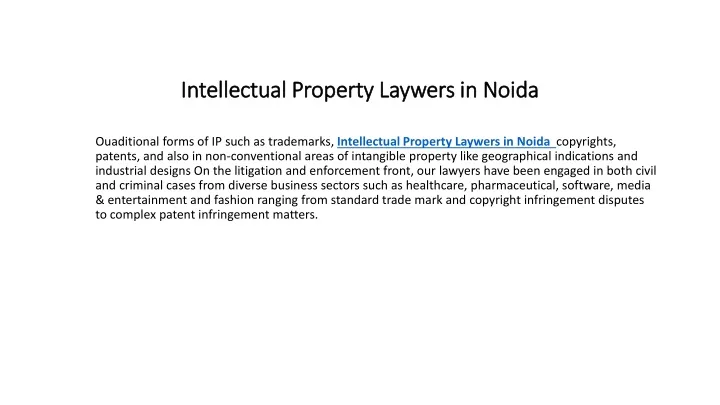 intellectual property laywers in noida