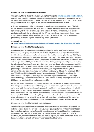 dimmer and color tunable market introduction