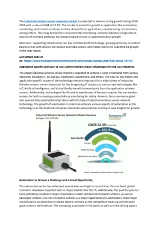 the industrial wireless sensor networks market