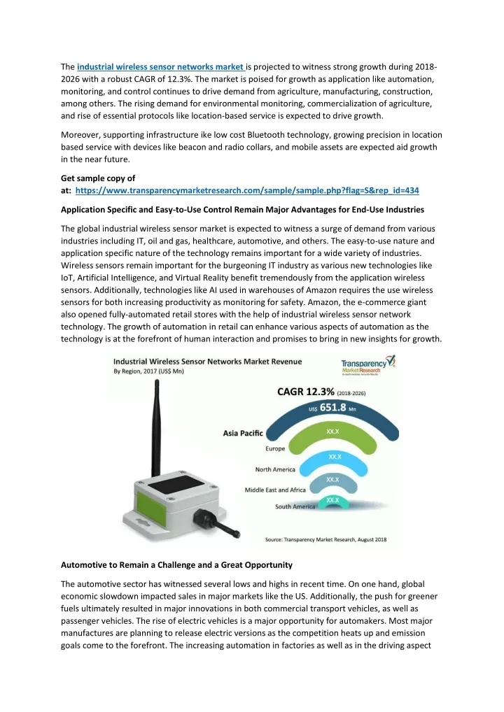 the industrial wireless sensor networks market