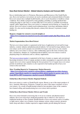 kava root extract market global industry analysis