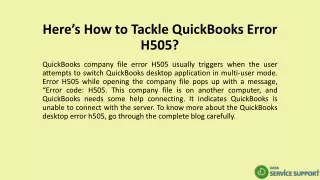 here s how to tackle quickbooks error h505