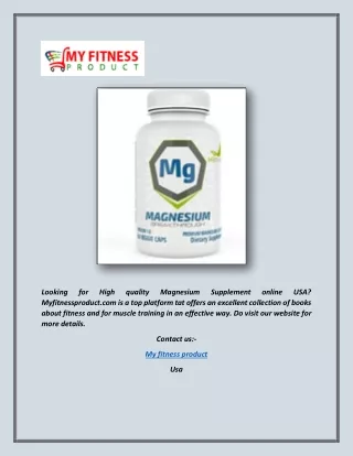 High quality Magnesium Supplement online USA | Myfitnessproduct.com