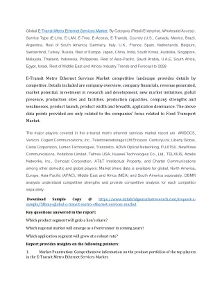 global e transit metro ethernet services market