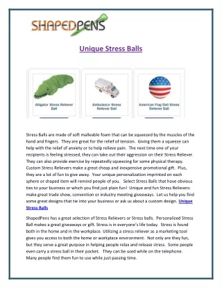 unique stress balls