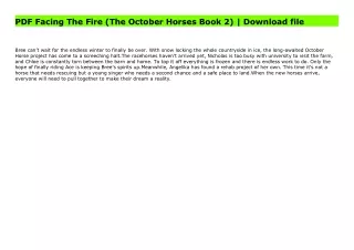 PDF Facing The Fire (The October Horses Book 2) | Download file
