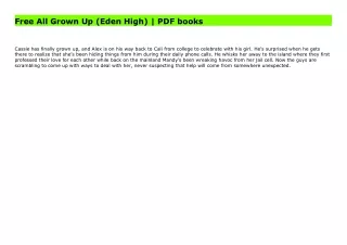 Free All Grown Up (Eden High) | PDF books