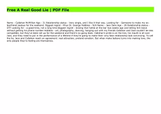 Free A Real Good Lie | PDF File