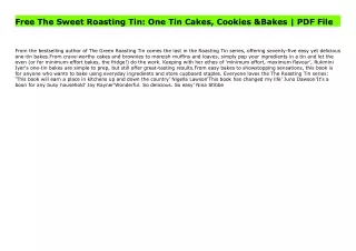 Free The Sweet Roasting Tin: One Tin Cakes, Cookies & Bakes | PDF File
