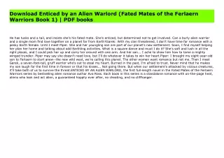 Download Enticed by an Alien Warlord (Fated Mates of the Ferlaern Warriors Book 1) | PDF books