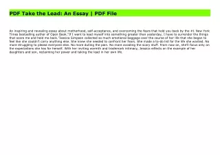 PDF Take the Lead: An Essay | PDF File