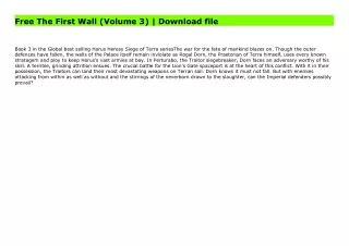 Free The First Wall (Volume 3) | Download file
