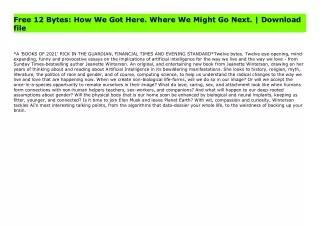 Free 12 Bytes: How We Got Here. Where We Might Go Next. | Download file