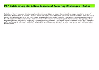 PDF Kaleidomorphia: A Kaleidoscope of Colouring Challenges | Online