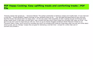 PDF Happy Cooking: Easy uplifting meals and comforting treats | PDF File