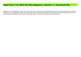 Read Don't Toy With Me Miss Nagatoro, Volume 7 | Download file