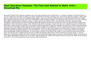 Read Operation Pedestal: The Fleet that Battled to Malta 1942 | Download file
