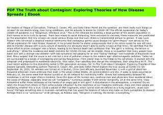 PDF The Truth about Contagion: Exploring Theories of How Disease Spreads | Ebook