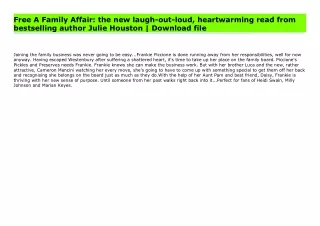 Free A Family Affair: the new laugh-out-loud, heartwarming read from bestselling author Julie Houston | Download file