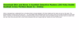 Download Skin and Bone: A Scottish Detective Mystery (DS Vicky Dodds Scottish Crime Thrillers Book 3) | Online