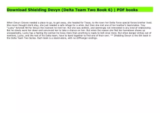 Download Shielding Devyn (Delta Team Two Book 6) | PDF books